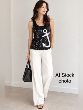 J CREW NAVY SEQUINS TANK TOP